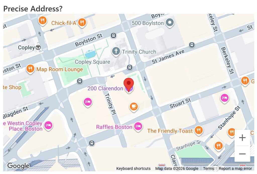 The delivery map in a WooCommerce block checkout with a marker on the customer’s address