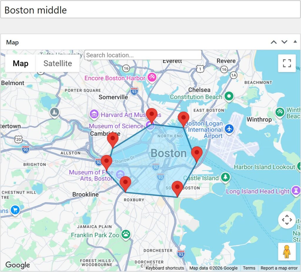 The middle delivery zone Boston middle